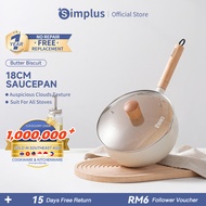 SIMPLUS 18/20cm Yukihira Japanese Cooking Pot Milk Pan Baby Cooking Pot for 2-3 persons Wooden Handl