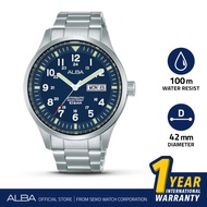 Jam Tangan Pria Alba Automatic Stainless Blue Dial AL4211 Original