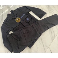 (RS) Baju PDL Hitam Tactical Brimob Polri Jatah Setelan Kain Halus Original
