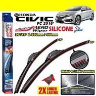 Honda Civic FC 2016 Aero Wiper Red Line Silicone Plus 1pair (26"/18" & 640mm/450mm) ~ U-Hook Type