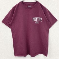 古著火影忍者疾風傳短袖動畫印花 T 卹，印有鳴人和佐助的酒RED圓領，L 碼