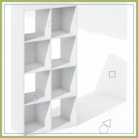 8-Cube Bookshelf Storage Organizer, Modern Minimalist Bookcase for Living Room Bedroom Office, White