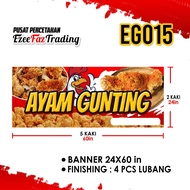 BANNER & BUNTING AYAM GUNTING JUALAN GERAI MURAH DAN MENARIK