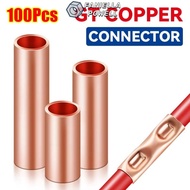 FANIELLAPOWELL 100Pcs GT Copper Terminal Connecting Tube, GT-1/1.5/2.5/4/6/10/16/25 Hole Passing Wir