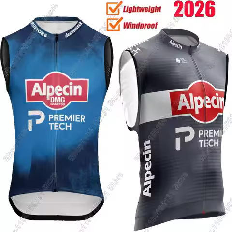 2026 Alpecin Deceuninck Team Cycling Vest Windproof Wind Vest Premier-Tech Cycling Jersey Sleeveless