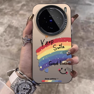 เคส Vivo X100 X90 5G เคส Vivo X100 X90 Pro เคส ฝาหลังหน้ายิ้มผิวด้านสีรุ้งดีไซน์ใหม่