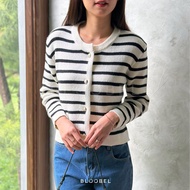 Bloobel - Hyeri Cardi (OUT088) Outer Stripes Knit Premium Long Sleeve Women's Clothing Knitted Cardi