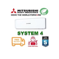 5 TICKS Mitsubishi R32 System 4 + FREE Dismantled & Disposed Old Aircon + FREE Installation + Workma