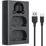 Dual Charger For Canon LP E6/LP-E6NH Kit (2400Mah Battery