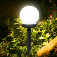 Outdoor led solar garden light, round bulb shaped plug-in floor light, garden villa waterproof decorative lighting