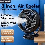 10000 mAH 8 Inch Portable Mist Spray Clip Fan with 2 Modes Mist Rechargeable fan,Air Cooler,Opolar F