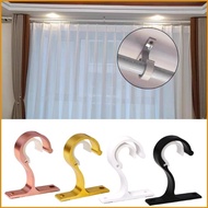 RUNUN Curtain Rod Brackets Durable Aluminum Alloy Fixing Rod Holder with Screws for Window Decor