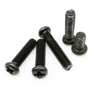 50pcs M1 M1.2 M1.4 M1.6 M2 M2.5 M3 M3.5 M4 GB818 Miniature Small Black Carbon Steel Cross Phillips Pan Round Head Screw Bolt