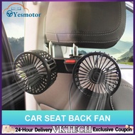 【Local Shipment】12V 24V Car Seat Back Cooling Fan USB Electric Seat Back Cooler Dual Head Fan Auto H