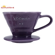 Koonan Ceramic Hand Brew Coffee Filter Cup Conical Filter Coffee Dripper Kit Household Coffee Appliance Pour over Coffee Stand