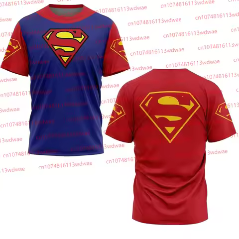 Superhero T-shirt 2026 Men Superman Anime T-shirt Classic Cartoon Outdoor Sport T-shirt Parent-Child