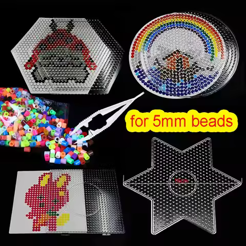 5.0mm Perler Fuse Bead Pegboard Square Shape Practical Beads Templates Circle Puzzle Template for Ha