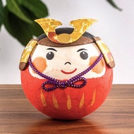 日本進口龍虎作堂達磨武者桃太郎不倒翁可愛創意車載和紙擺件禮物