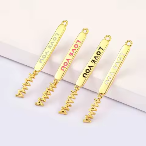 Letter Love You Mama Pendant for Women Diy Necklace Earrings Wholesale Charm Lady Jewelry Making Fin