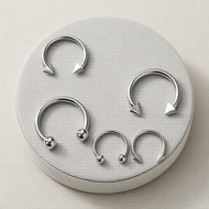 Set of 8 16G Surgical Steel Septum Lip Eyebrow Tragus Horseshoe Rings 6-12mm Balls & Spikes