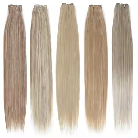 Bio Synthetic Hair Bundles 24-32 Inch Ombre Blonde Brown Grey 27/613 Highlight M618 High Temperature