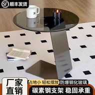 [in stock] 3035Italian Style Tempered Glass Stainless Steel Coffee Table Living Room Light Luxury So