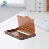 [Aternee] Business Card Holder, Wooden Card Box, Credit Card Organizer for Men, Slim, Simple, Busine