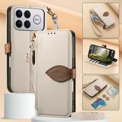 For Xiaomi Poco F9 Ultra 5G 2026 Flip Case Crossbody Zipper Leather Wallet Funda Poco F9 F 9 Pro Boo