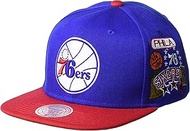 Mitchell & Ness Philadelphia 76ers Patch Overload Snapback Adjustable Hat Cap - Blue