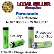 [SG] 100% Original 18650 battery 3.7v 3400mAh NCR18650b rechargeable lithium battery and SMART Charger for 18650/14500/A