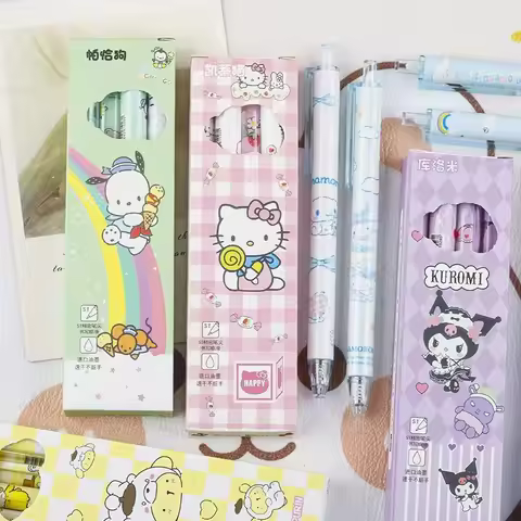Sanrio Hot Seller Gel pen 4-piece box set Kuro student click pen study signature black pen high aest
