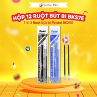 Box of 12 Ballpoint Pen Refills BKS7E Replacement Ballpoint Pen BK250 | 1 Blister of 2 Intestines | 