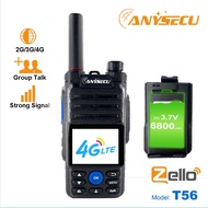 anysecu T56 4g LTE Network Radio Zello Walkie Talkie Phone Ham POC Radio Amateur Android Walkie