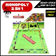 Monopoly 2 In 1 Board Game Trading Game Snake & Ladder Monopoly Go Dice Token Line Up Global Village