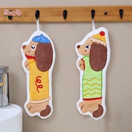 honeybird Dachshund Kitchen Hand Towel Household Hanging Coral Fleece Super Absorbent No Lint Bathro