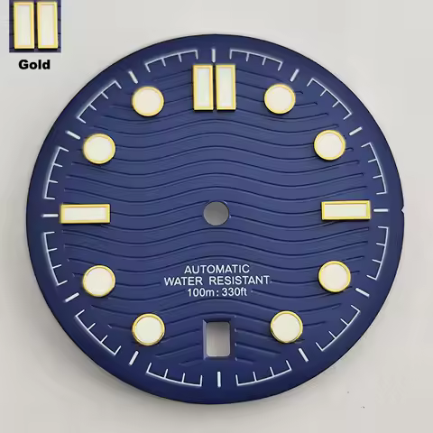 NH35 dial 31.5mm 6 o'clock date dial custom logo watch accessories black blue gold rose gold index