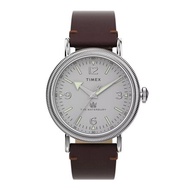 Timex TW2W20300 Waterbury Standard Coin Edge 40mm Leather Strap Watch นาฬิกา นาฬิกาข้อมือ นาฬิกาข้อม