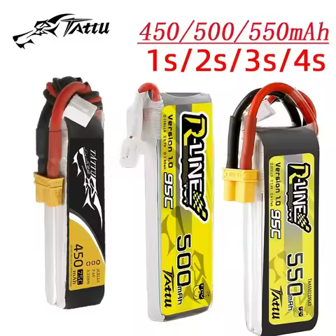 3Pcs NEW TATTU 450/500/550mAh 75/95C 3.7/3.8/7.4/11.1/14.8V Lipo Battery For RC Helicopter Quadcopte