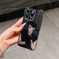 Seventeen mingiyu 01 Luxury Plated Frame Tempered Glass Phone Case For iphone 17 Air 11 12 13 14 15 