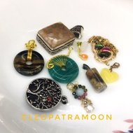 Natural Amber Coral Amazonite Labra Fluorite Sodalite Sakura Pendant Charm