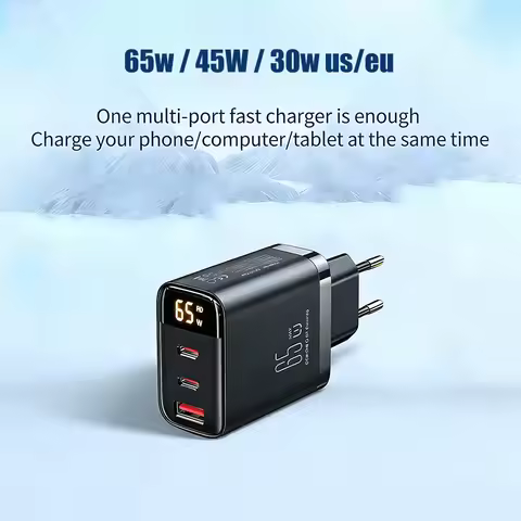 65W Quick charger type c pd 65w Super fast charger USB C and USB A 3 Ports For iPhone 17 15 Pro Sams