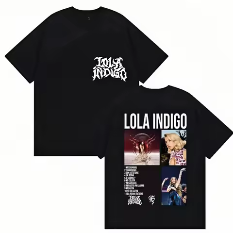 New Arrival Singer Lola Indigo Album Tour Graphic Print T-Shirt Unisex Harajuku Y2K Aesthetic Trend 