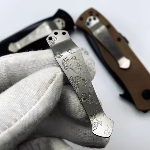 Koi design TC4 Back Clip Knife Clip Titanium Alloy ZT Back Clip Titanium Alloy CNC Knife Back Clip
