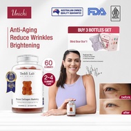 【Official】Unichi Rose Hydrolysed Marine Collagen Teddi Lab Gummy (60 Gummies) Hydrolysed Marine，Anti