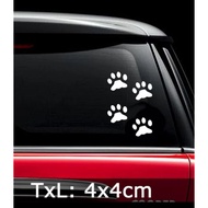 Paw Cat Footprint Car Sticker 4pcs