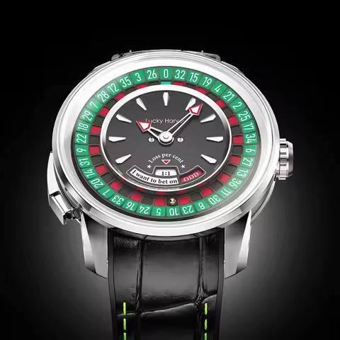 Lucky Harvey Player Series Mechanical Watches for Men European Roulette Game Dial Automatic Movement