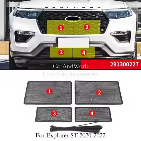 Front Head Grille Insert Net Insect Screening Cover Mesh Guard Trims For Ford Explorer U625 2018-202