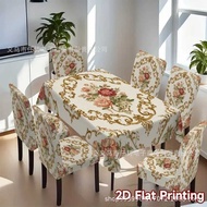 TEMU Christmas Tablecloth Chair Cover Five-Piece Set Seven-Piece Set 1 Piece Tablecloth 4 Chair Cove