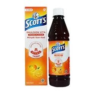 Vitamin Anak Scotts Emulsion jeruk dan original 200ml/400ML - Vitamin Minyak Ikan Scotts Emultion Penambah Nafsu Makan Anak