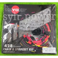 HONDA WAVE125 SPROCKET 428 ( CHROME ) 14T - 31T / 32T * 106L